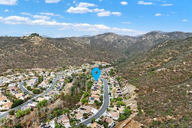 bird's eye view featuring a mountain view