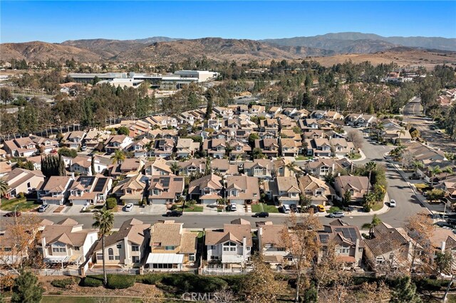 bird's eye view featuring a mountain view