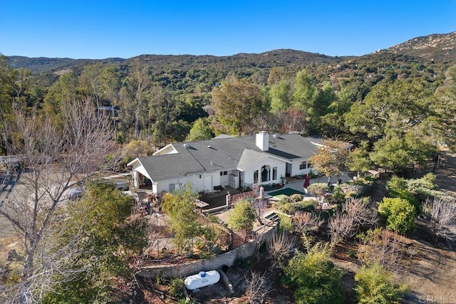 bird's eye view with a mountain view