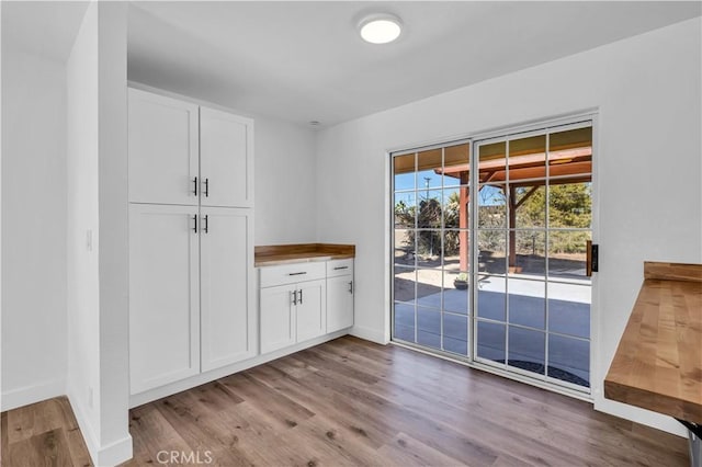 interior space with light hardwood / wood-style flooring