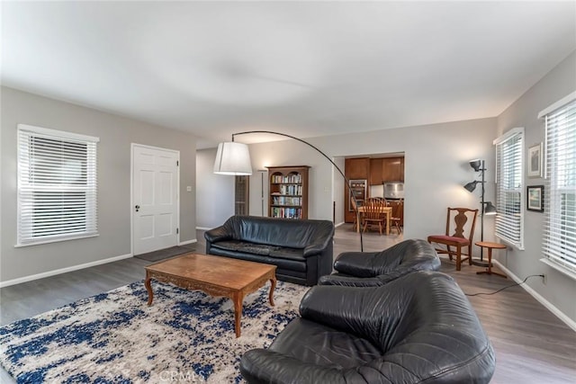 living room featuring hardwood / wood-style flooring