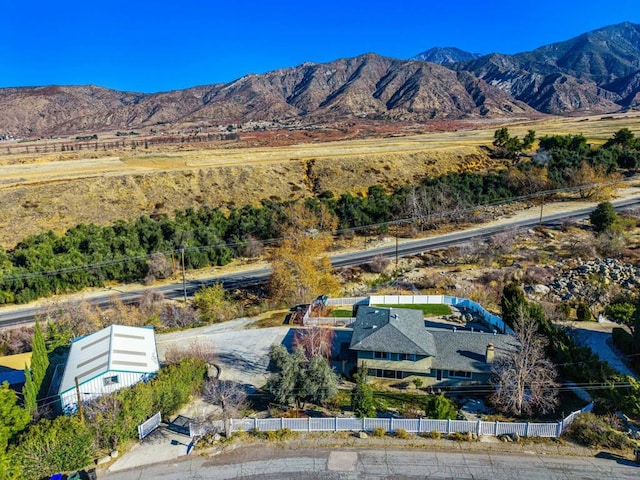 aerial view with a mountain view