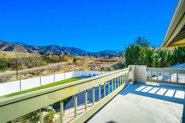 balcony with a mountain view