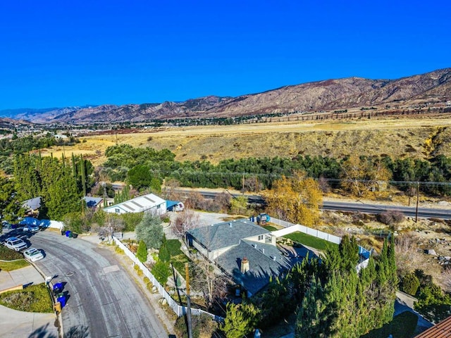 bird's eye view with a mountain view