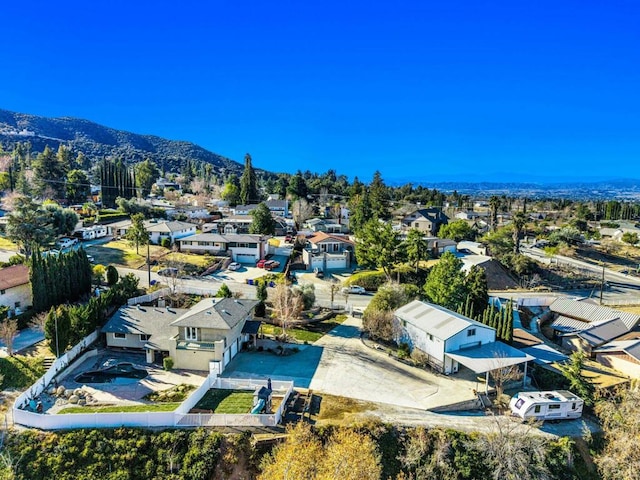 aerial view with a mountain view