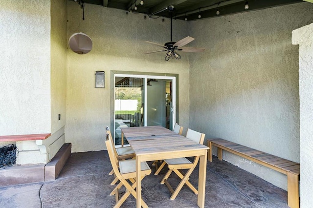 view of patio / terrace with ceiling fan