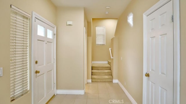 view of tiled entrance foyer