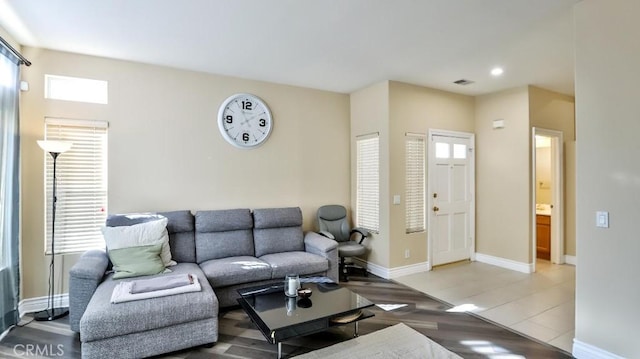 living room featuring hardwood / wood-style floors and plenty of natural light