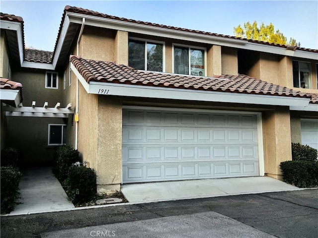 exterior space featuring a garage