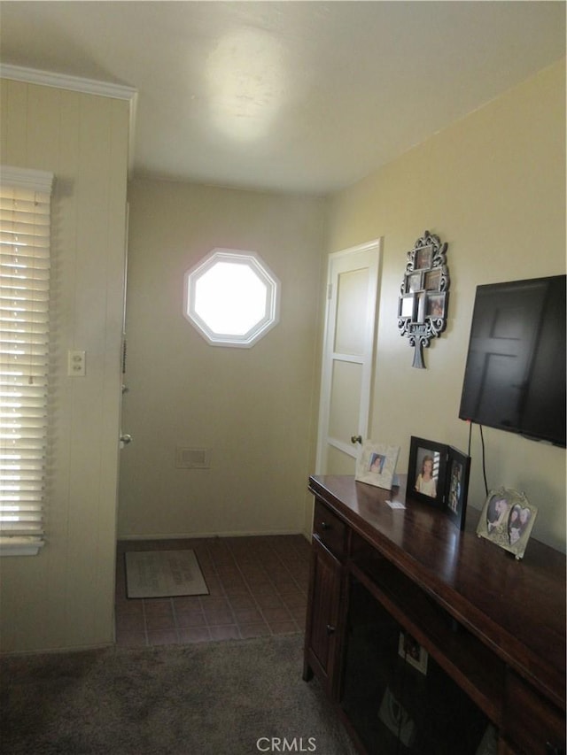 interior space with tile patterned floors