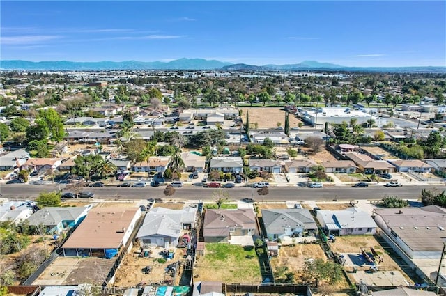 bird's eye view with a mountain view