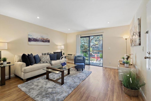 living room featuring hardwood / wood-style flooring