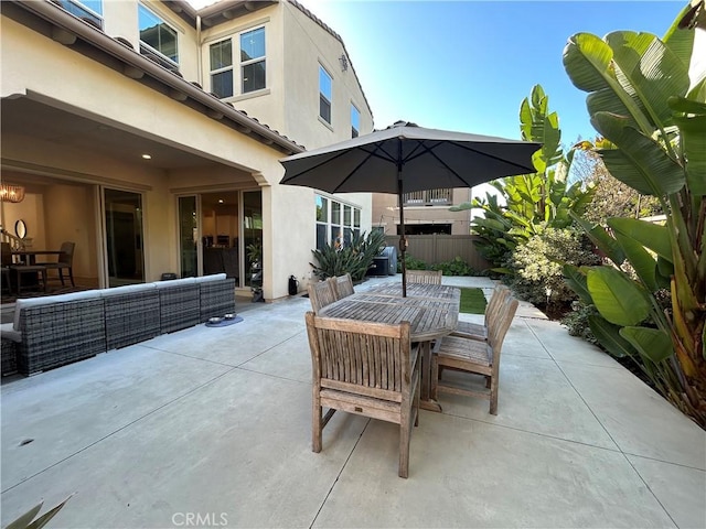 view of patio featuring an outdoor living space