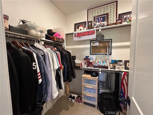 view of walk in closet