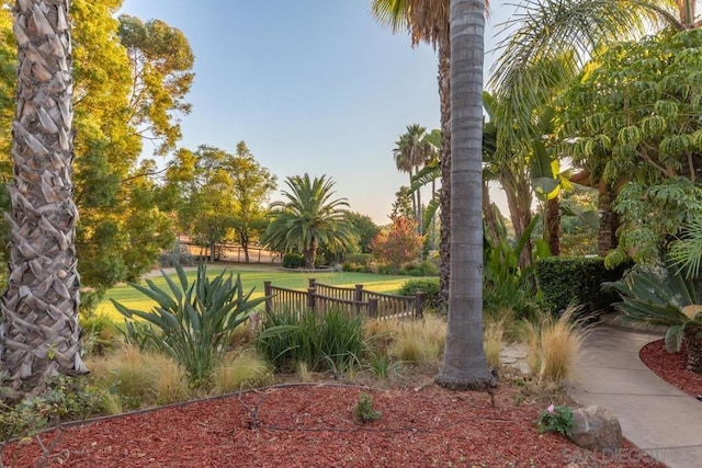 view of property's community featuring a lawn