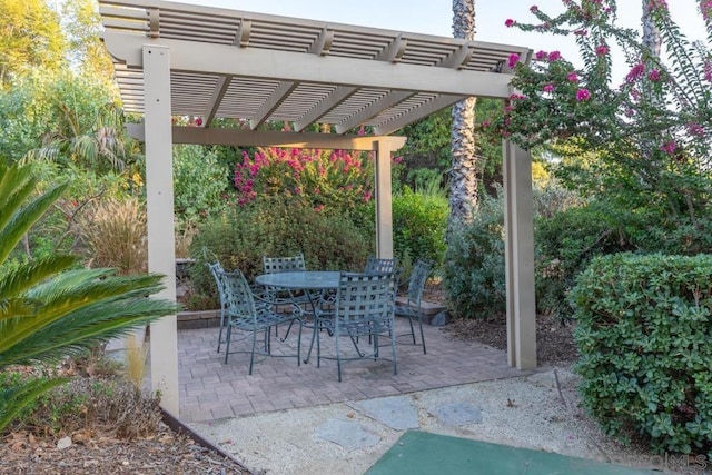 view of patio with a pergola