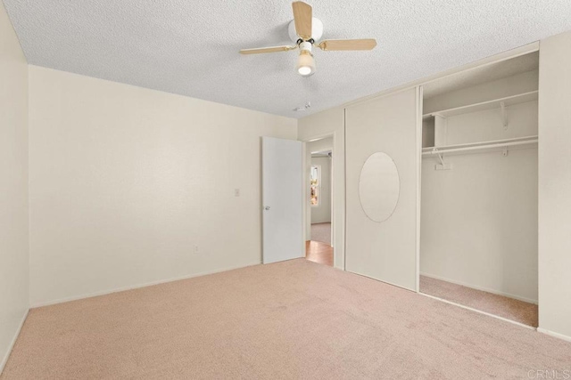 1403 Goff Ct, San Diego, CA 92114 - unfurnished bedroom featuring carpet, a closet, a textured ceiling, and ceiling fan