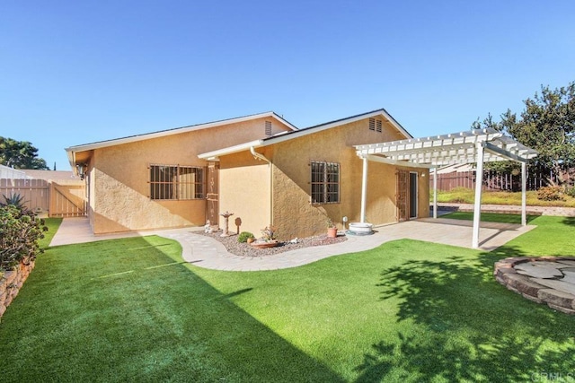 1403 Goff Ct, San Diego, CA 92114 - rear view of house with a pergola, a patio, and stucco siding