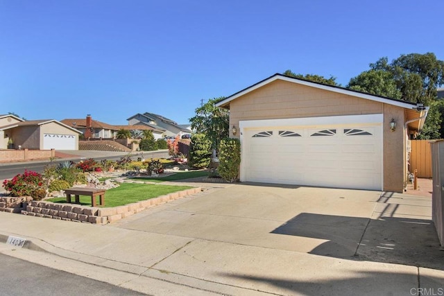 1403 Goff Ct, San Diego, CA 92114 - ranch-style house with a garage, a residential view, and a front yard