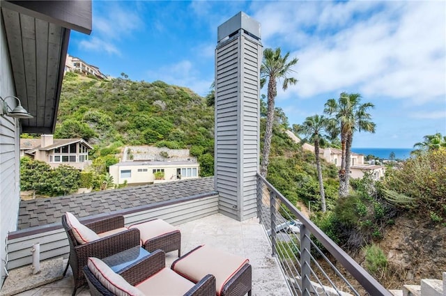 balcony with a water view