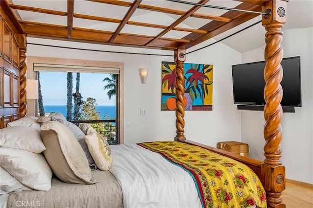 bedroom featuring hardwood / wood-style flooring