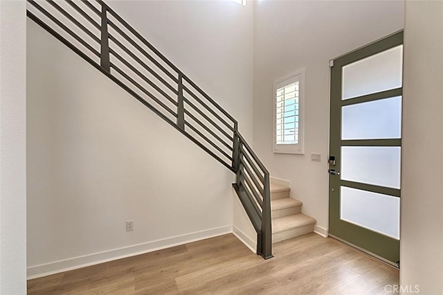 foyer entrance featuring light hardwood / wood-style flooring