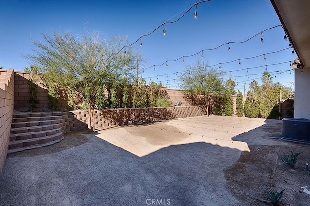 view of yard with a patio area and cooling unit