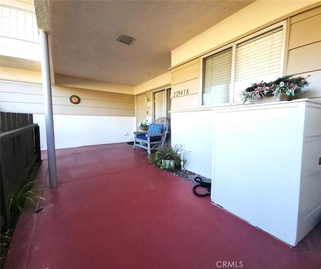 view of patio with a porch