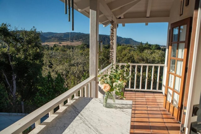 balcony with a mountain view