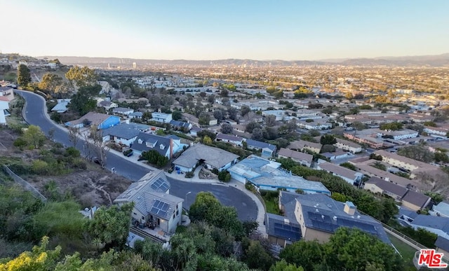 view of aerial view at dusk