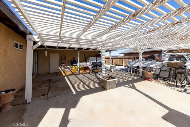 view of patio / terrace featuring a pergola