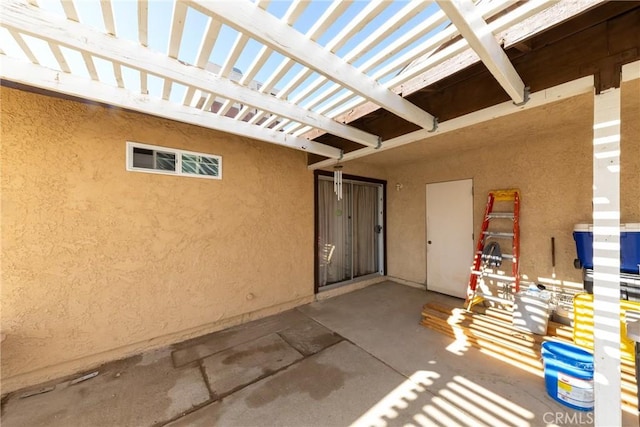 view of patio with a pergola