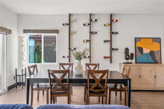 dining room with wood-type flooring