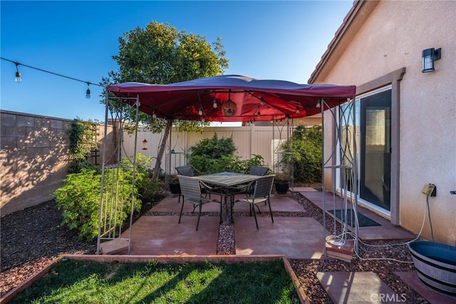 view of patio with a gazebo