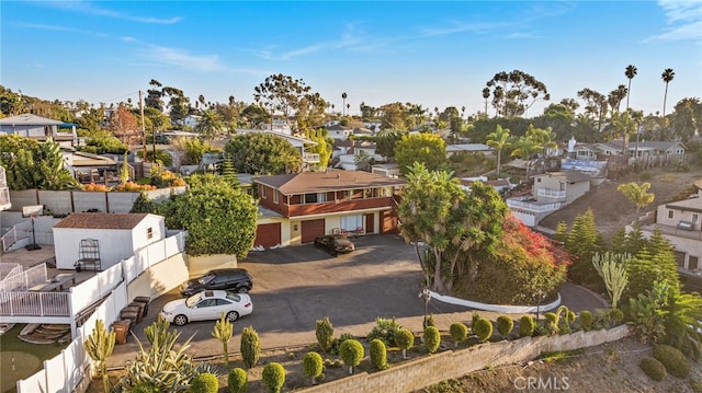 aerial view with a residential view