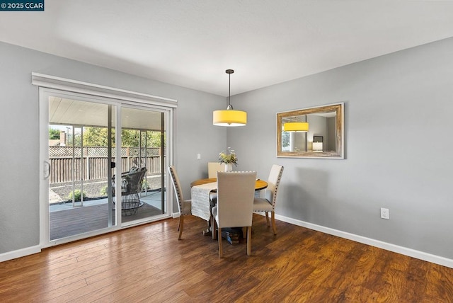 dining room featuring dark hardwood / wood-style floors