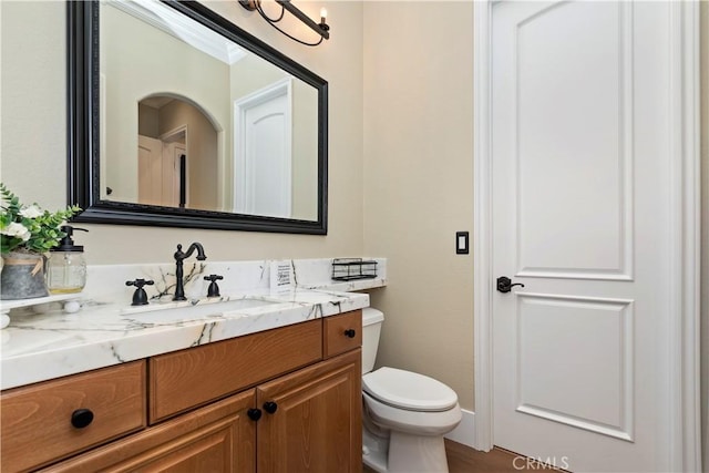 bathroom with toilet and vanity