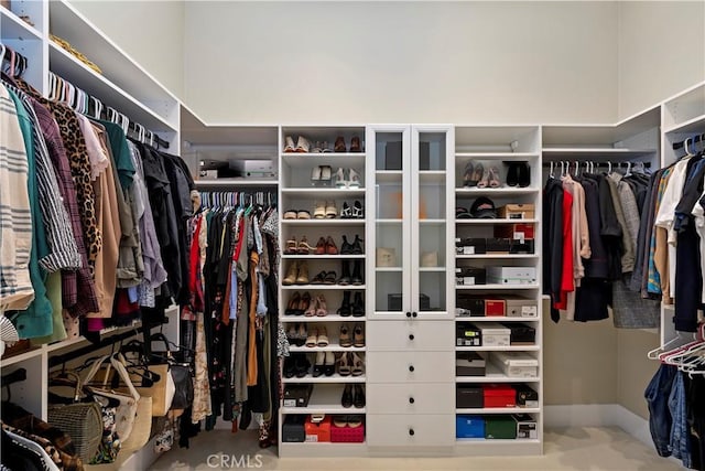 view of walk in closet