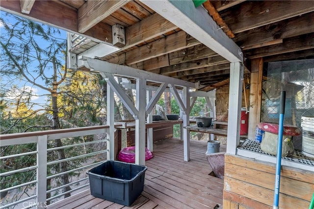 view of wooden deck