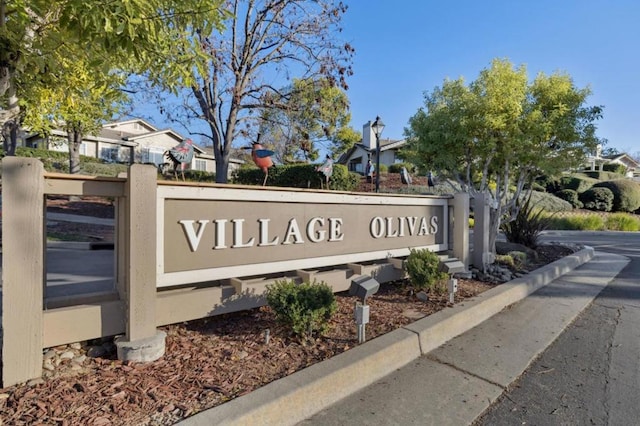 view of community sign