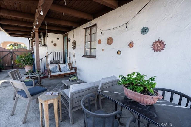 view of patio / terrace with an outdoor hangout area