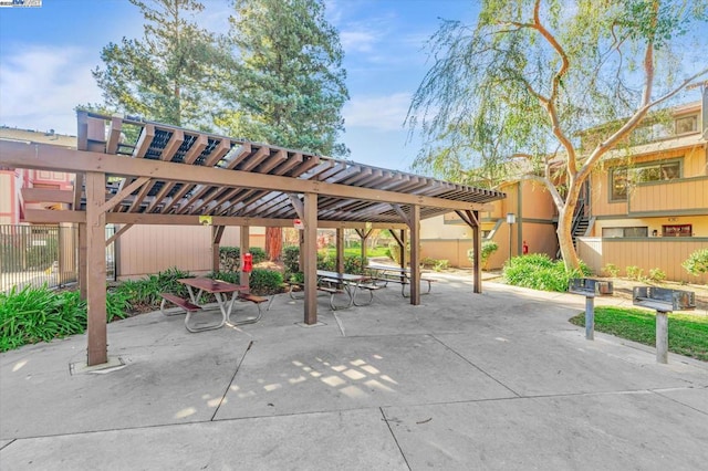 view of property's community featuring a pergola