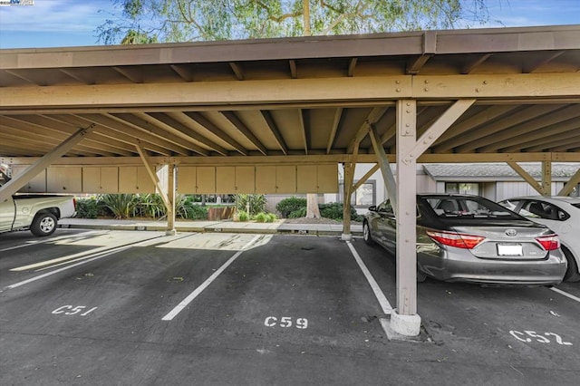 view of car parking featuring a carport