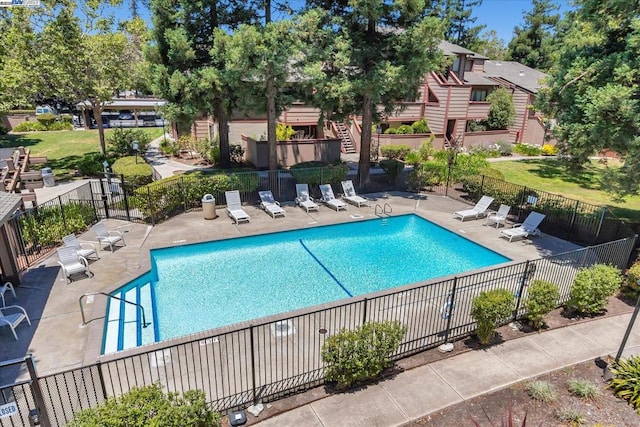 view of pool with a patio area