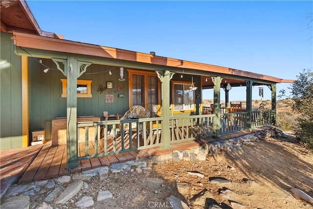 exterior space with covered porch