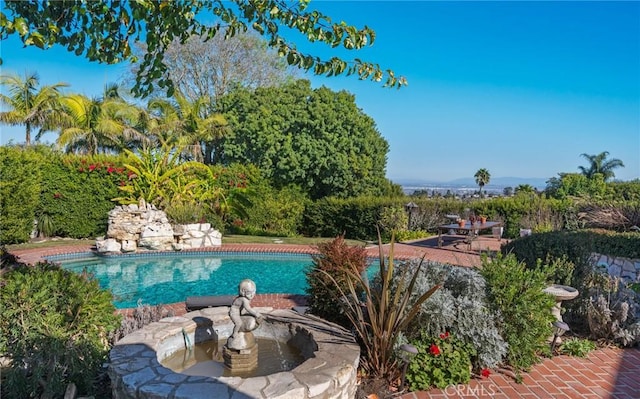 view of pool featuring a patio