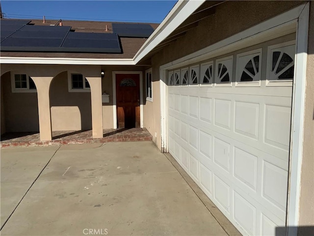 exterior space with solar panels