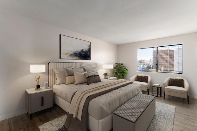 bedroom featuring hardwood / wood-style flooring