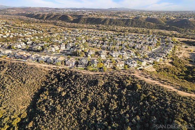 bird's eye view with a mountain view