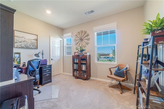 view of carpeted office